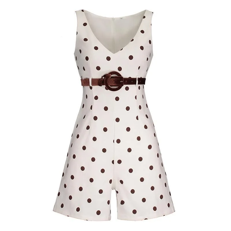 Polka Dot High Waist Playsuit