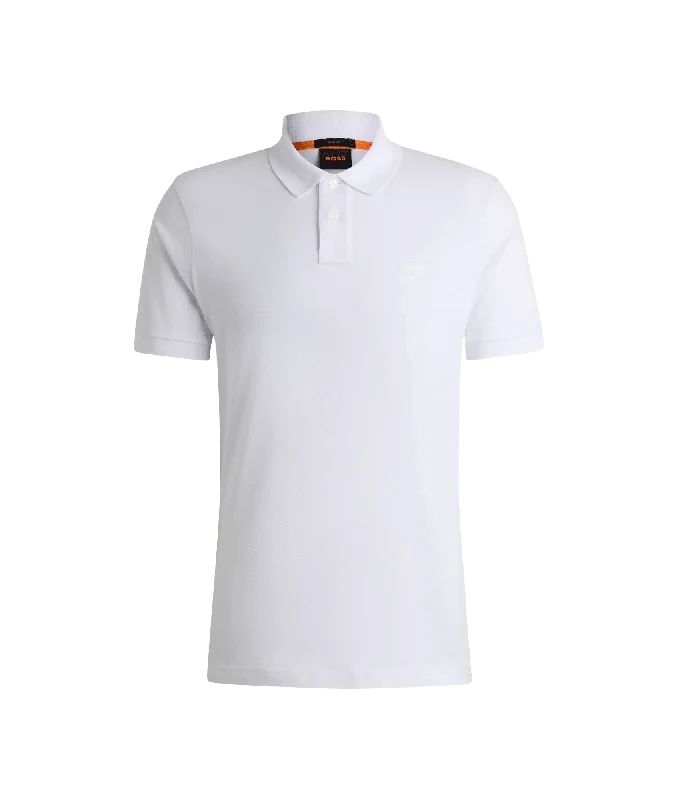 Stretch-cotton Slim-fit Polo Shirt With Logo Patch - White